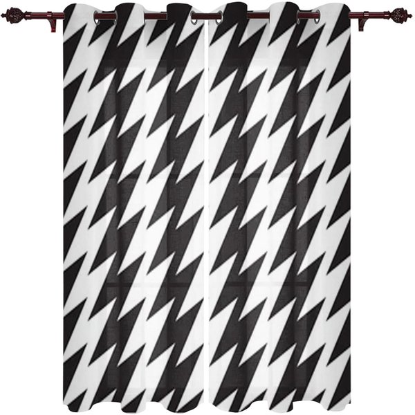 Nowoczesne ZasłOny Okienne Do Salonu Abstrakcyjne Geometryczne BiałE Czarne ZasłOny Do Pokoju DziecięCego Dekoracja Kuchni ŻAluzje Draperie 135W X 60H(Cm) X1-image
