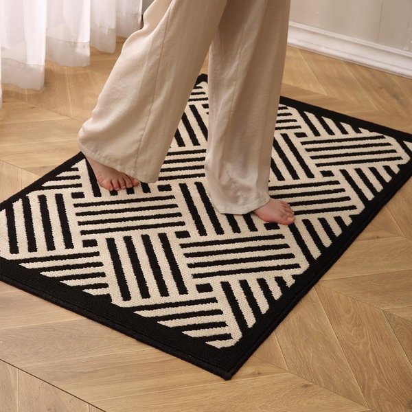 Alfombra De Puerta De Lujo Ligero Se Puede Cortar Para Cubrir La Alfombra De Felpudo De La Puerta De Casa Absorbente Antideslizante Resistente Al Desgaste Alfombra Para Pies De Puerta 60*90Cm-image