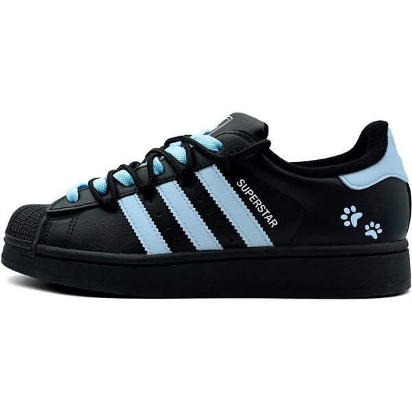 Adidas Originals Superstar 2 Odporne Na śCieranie Odporne Na śCieranie Niskie Buty Do Skateboardingu Damskie Czarne Niebieskie JI0079( Team927-) 38⅔ Black-image