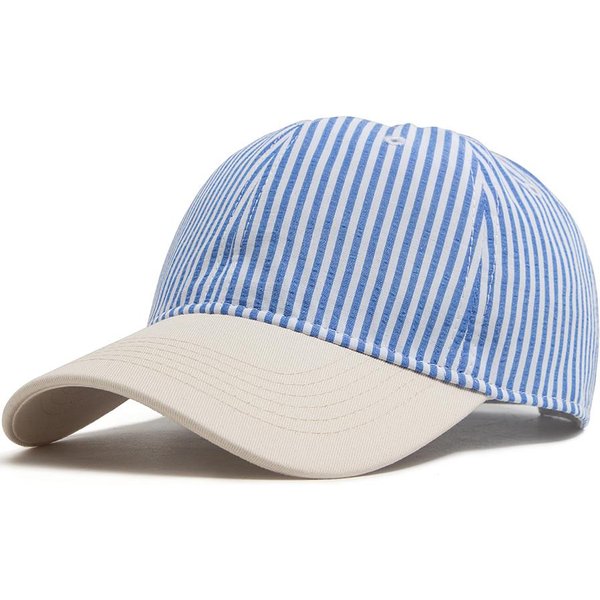 Gorra De BéIsbol A Rayas Para Hombres Mujeres Vintage Beige Ala Casual Suave Gorra De Papá Snapback Primavera Verano Gorra Visera Moda Uso Diario Adjustable-image
