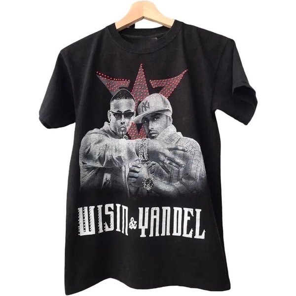 ¡Nuevo! Camiseta De AlgodóN Negra Wisin & Yandel Tallas Completas S-5XL H142 Camiseta Unisex Xxxl-image