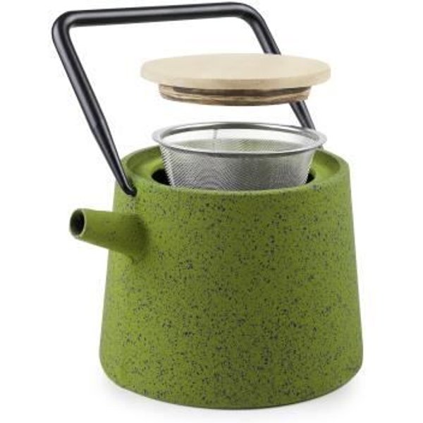 Tetera De Hierro Fundido - Ibili - El Cairo - 1,2 L - Interior Esmaltado - Compatible Con InduccióN Verde-image