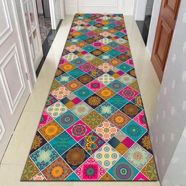 Europejski DłUgi Dywanik Korytarzowy Home Hotel Hallway Decor Strip Dywan Zmywalny Dywanik PodłOgowy Na Schody W Willi Dekoracja Domu 60X200Cm-image