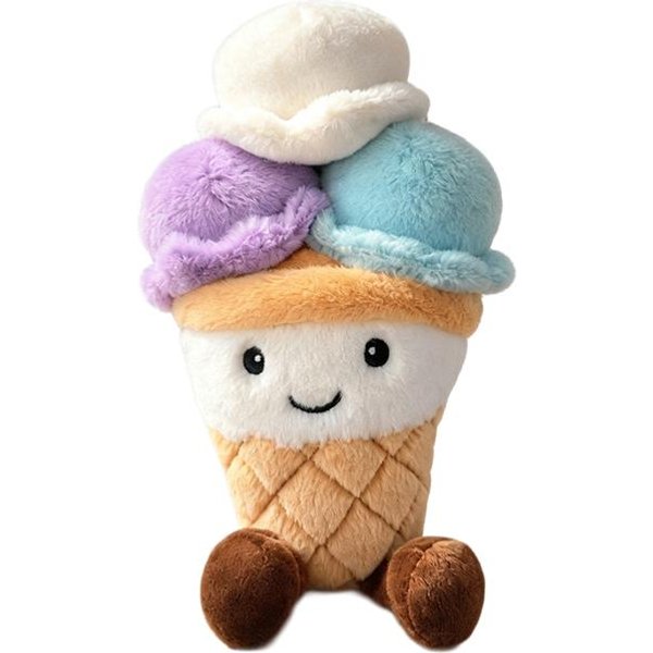 Nowa Pluszowa Rurka Do LodóW Pluszowa Zabawka Wypchana Letnia PrzekąSka MałA Poduszka Humanoidalna UśMiechnięTa Twarz Z NóżKami Kawaii Pluszowa Zabawka Prezent-image