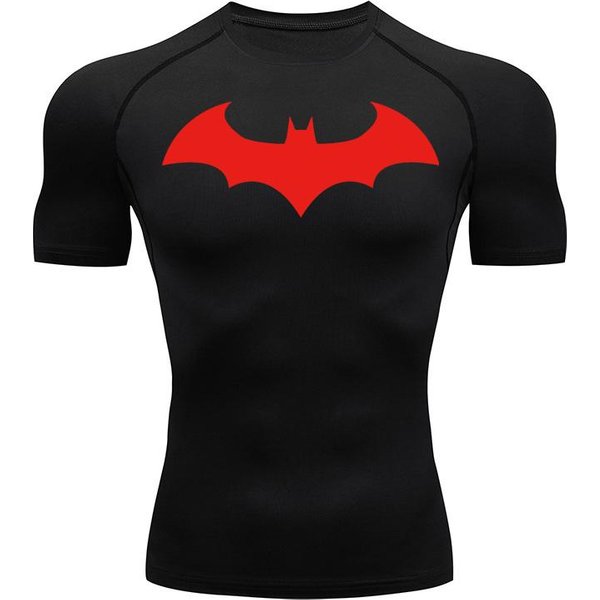 Camisetas De CompresióN Con GráFico De MurciéLago Para Hombre Manga Corta Rash Guard Camiseta Para Gimnasio Entrenamiento Running Verano AtléTico Secado RáPido Camisetas Tops M Black-image