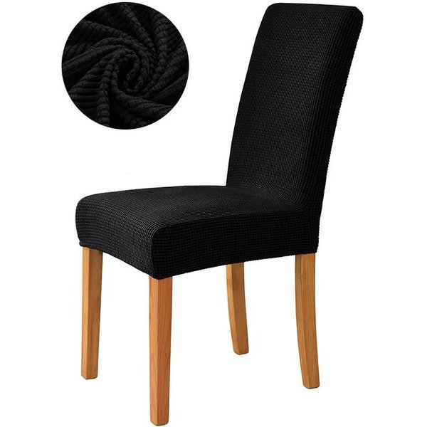 Funda De Silla De Comedor Jacquard EláStica, Color Liso, TamañO Universal, Para Comedor, Cocina, DecoracióN Del Hogar. 1 Piece-image