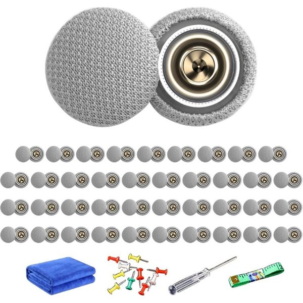 40 Szt. Klipsy Do Naprawy Podsufitki Samochodowej Metalowe Nity Zaczepy Do Tkaniny WnęTrza Samochodu Uniwersalne Nity Do Podsufitki Pojazdu Gray-image