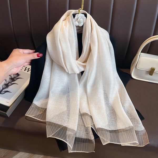 DłUgie Jedwabno-WełNiane Szale I Chusty Dla Kobiet Foulard Luksusowy HidżAb Pani Pashima Szaliki Na Szyję Bandana Poncho 70X180Cm Black-image
