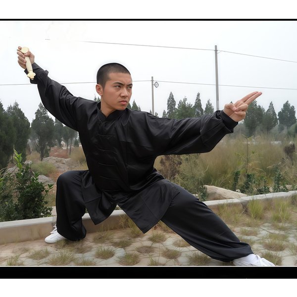 MęSki I Damski StróJ Do Tai Chi - Zestaw Do Treningu I WystęPóW Sztuk Walki Dla DorosłYch, Wiosna/Jesień XS Czarny-image