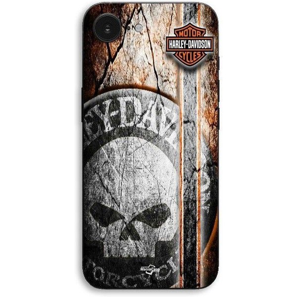 Funda De TeléFono - Maniacase - Iphone 17E - Silicona Tpu - Negra - Harley Davidson Calavera Vintage Negro-image