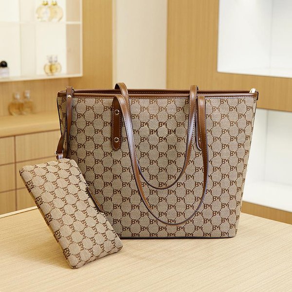 Bolso VersáTil De Primavera Y Verano Para Mujer Con Estampado De Gran Capacidad, Bolso Tote De Hombro úNico Para Llevar Bajo El Brazo, Bolso De Mano, Bolso Para Ir Al Trabajo, Retro Beige-image