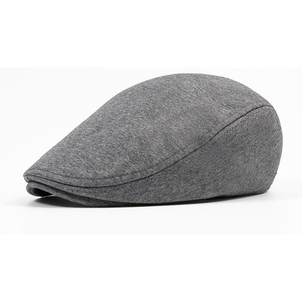 Gorra De AlgodóN De Gran Circunferencia Para Hombre Mujer OtoñO Invierno CáLida Gorra Plana Color SóLido Boina Gorra De Repartidor BritáNica Gris Oscuro-image