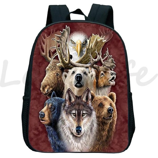 Mochila Lobo Aullador Para NiñOs Y NiñAs Animales Lindos Bolsas De GuarderíA La Manada Mochila Escolar NiñOs Vuelta Al Cole Mochila-image