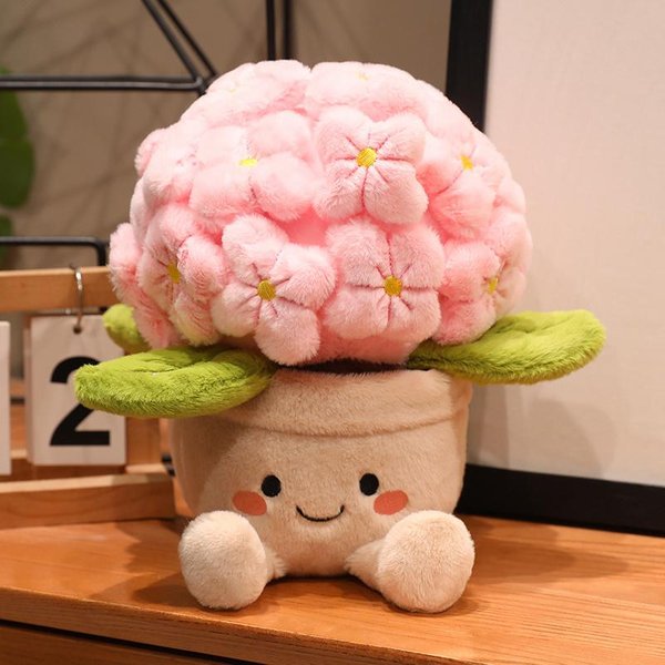 30 Cm Humanoidalna RośLina Kwiatowa W Doniczce Pluszowa Zabawka Hortensja Wielkolistna Kawaii RóżOwy Fioletowy Niebieski Dekoracja Domu Prezent Dla Dziewczyny 30Cm-image