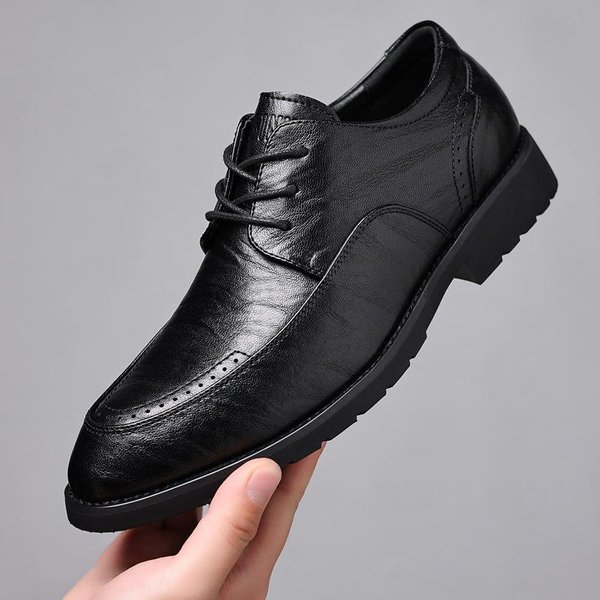 Zapatos De OtoñO Para Hombres, Zapatos De Vestir Formales De Negocios De Primavera, Zapatos De Cuero, Zapatos Individuales Para Hombres, Zapatos De Boda Para Novio De Estilo BritáNico De Cuero Genuino Para Hombres 44 Black-image