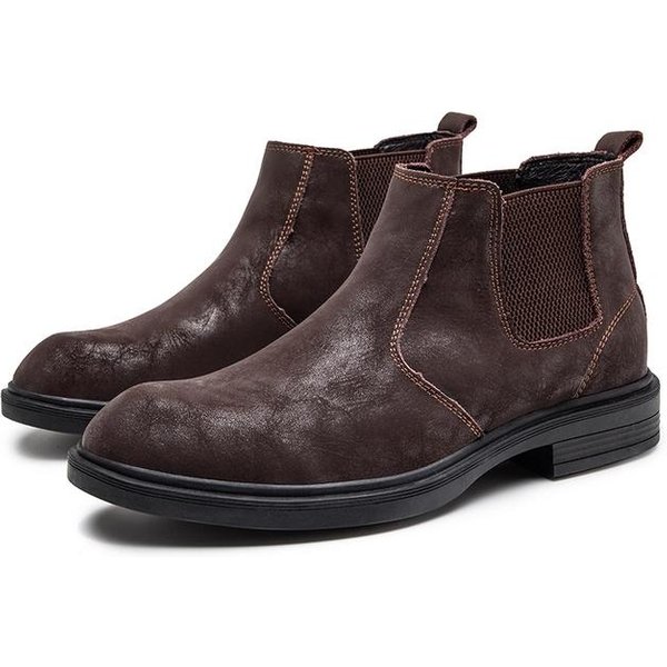 Vintage Chelsea Botki MęSkie Buty Prawdziwej SkóRy Wygodne Martin Buty Wysokie Buty Biznesowe Western Motocyklowe Buty 38-image