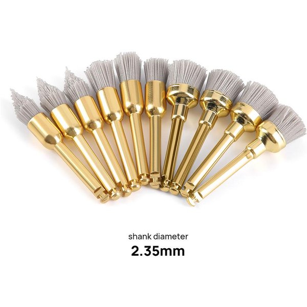 10 Sztuk Polerka Stomatologiczna Tlenek Aluminium WęGlik Krzemu Szczoteczki Prophy Do KąTnicy Beige-image