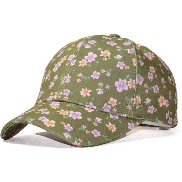 Gorra Nueva Estampada De Primavera Y Verano Para Mujer VersióN Coreana Moda VersáTil Gorra De BéIsbol Floral Sombrero Para ProteccióN Solar Al Aire Libre M 56-58Cm Verde-image