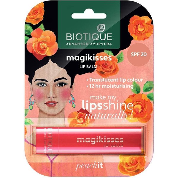 BáLsamo Labial MelocotóN (4 G), Magikisses BáLsamo Labial Peach It Biotique Multi-image