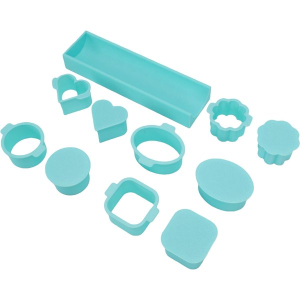 Zestaw Foremek Do Cake PopóW MięTowy Zielony Wielokrotnego UżYtku Plastikowy Serce Kwadrat Chmurka Owalny OkrąGłY Wycinarka Do Cake PopóW Popychacz Z Tacą Do Pieczenia-image