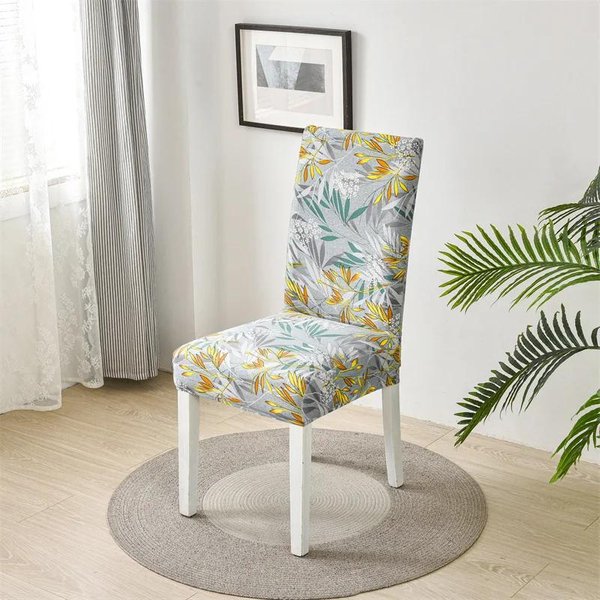 Funda Para Silla De Comedor EláStica Estilo Floral Fundas EláSticas Para Sillas Protectores De Asiento Removibles Para Boda Hotel Cocina 1Pc Chair Cover-image