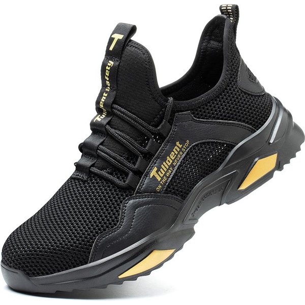 Zapatos De Trabajo De Seguridad Para Hombre Mujer Zapatos De Seguridad Transpirables Puntera De Acero Zapatillas Botas De Trabajo Hombre Anti-Aplastamiento Calzado De Seguridad Masculino 42 Negro-image