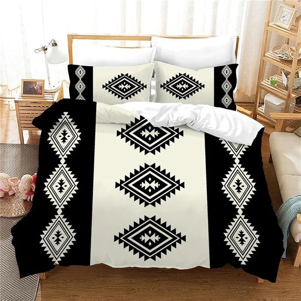 Ropa De Cama Bohemia Morada Juegos De Funda NóRdica Para Mandala Textil Para El Hogar Dormitorio Cubrecama Con Funda De Almohada Ropa De Cama Juego De Cama PoliéSter EU Single(135X200Cm)-image