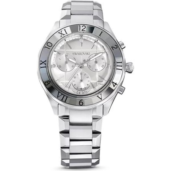 Reloj Swarovski Movimiento De Cuarzo Correa De Acero Inoxidable Esfera Blanca Unisex Relojes Unisex Plateado 5641297 Gray Dial White-image