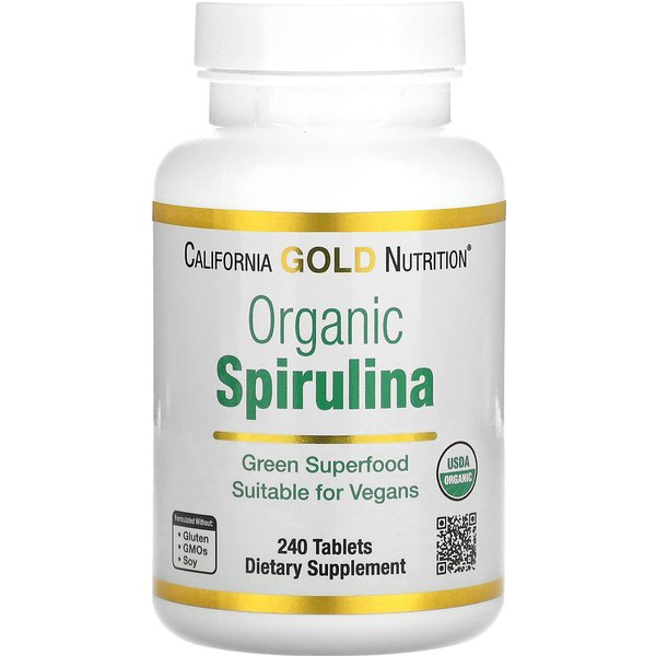 California Gold Nutrition, Espirulina OrgáNica, 500 Mg, 240 Comprimidos-image