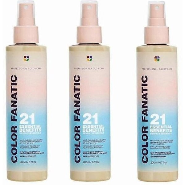 3X Spray Capilar Multiusos Color Fanatic Sin Aclarado Para Cabello TeñIdo, Tratamiento Sin Aclarado Protector Contra El Calor, Sin Sulfatos Y Vegano, 200ML-image