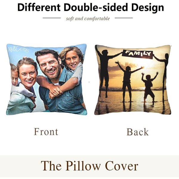 Almohada Personalizada Funda De Almohada Personalizada Funda De Almohada Personalizada Funda Cuadrada EstáNdar Para CojíN Decorativo DiseñO Con Imagen Texto Foto 45X45Cm-image