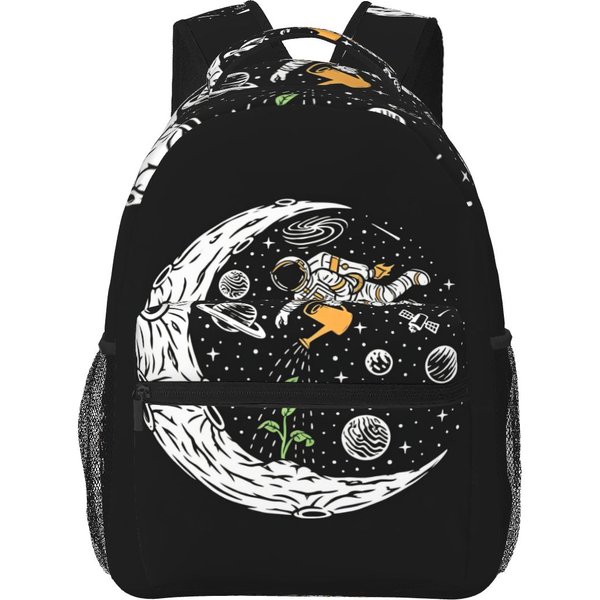 Zabawny Design Astronauta Nadruk Plecaki ChłOpcy Dziewczynki Tornister Uczniowie Torby Szkolne KreskóWkowy Plecak Torba Na Ramię DużA Pojemność One Size-image