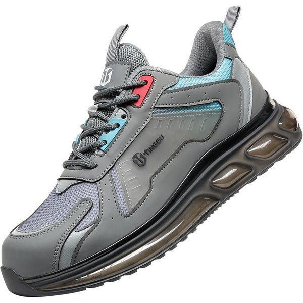 Zapatos De Seguridad Para El Trabajo Con AmortiguacióN De Aire Para Hombres Mujeres Zapatillas De Trabajo Transpirables Zapatos Con Puntera De Acero Zapatos De Seguridad Protectores Anti-PerforacióN 36 Gris-image