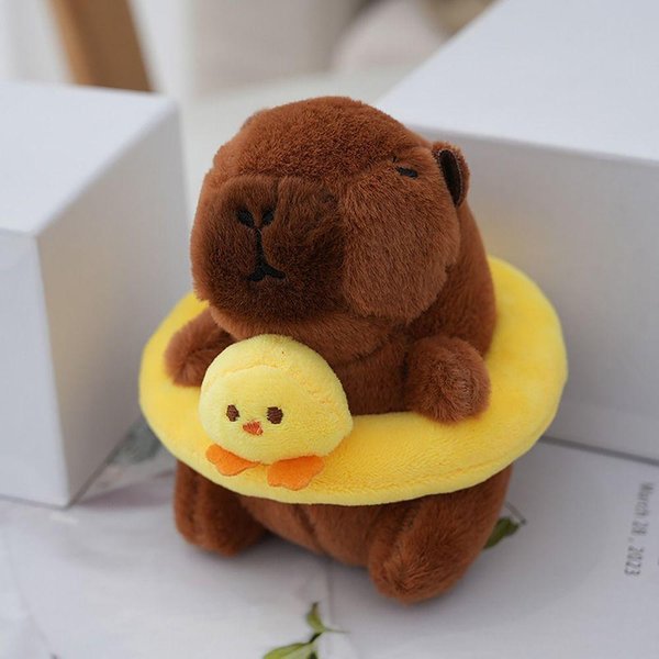 Flotador Hinchable Capibara Peluche Llavero De Capibara Peluches Juguete Lindo Colgante Para Bolso De Capibara Gorro MuñEca Capibara-image