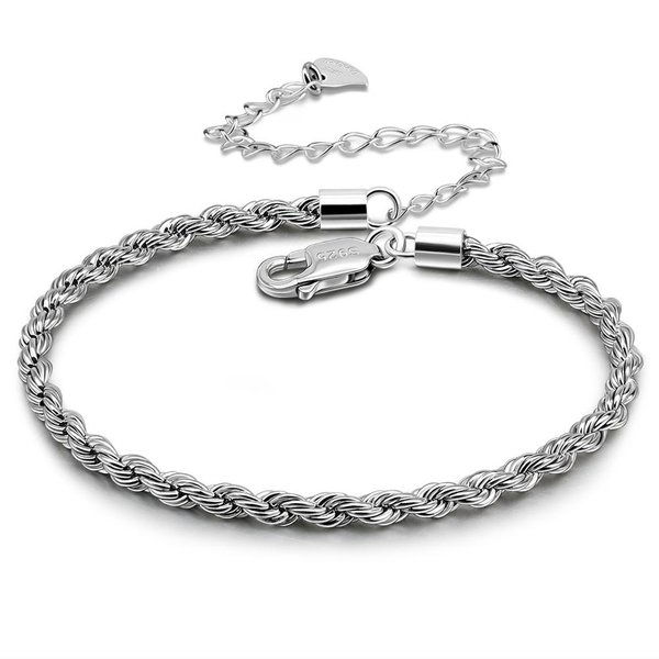 BłYszcząCa Anklet Ze Srebra PróBy 925 Dla Kobiet MężCzyzn Modna Pleciona Bransoletka Na Kostkę Z KrzyżYkiem SandałY Na Boso BiżUteria Na Stopy Prezent Gray-image