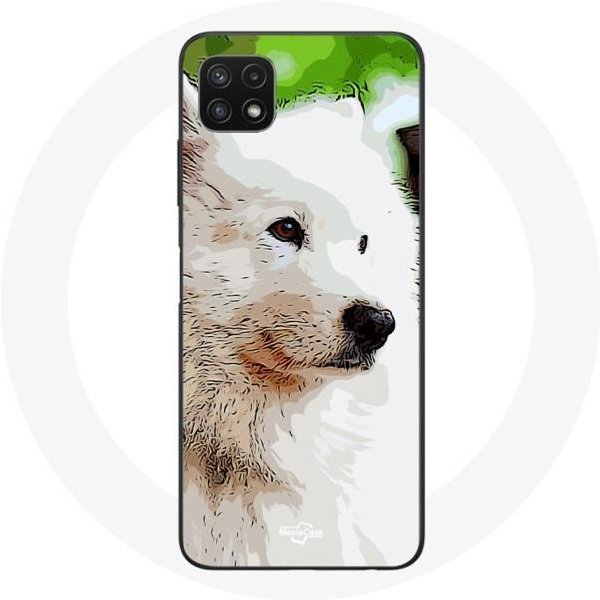 Funda - Samsung - Galaxy A22 5G - Flexible - Perro Samoyedo - Blanco Blanco-image