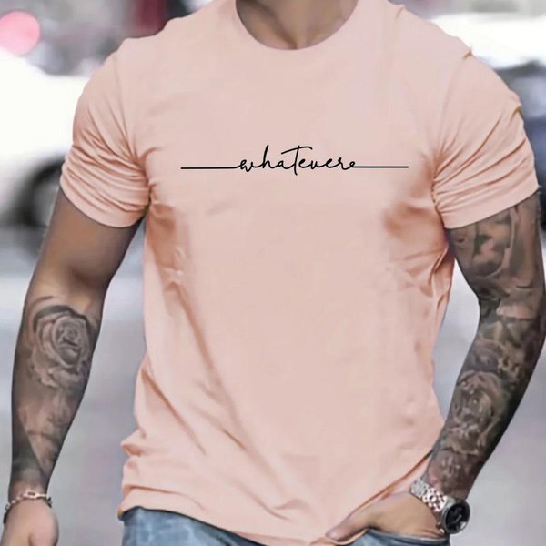 MęSki 100% Czysta BawełNa Letni LuźNy Rozmiar WzóR Z Literami Nadrukowany Casualowy Wygodny OkrąGłY Dekolt KróTki RęKaw T-Shirt Top T-Shirty MęSkie M Gray-image
