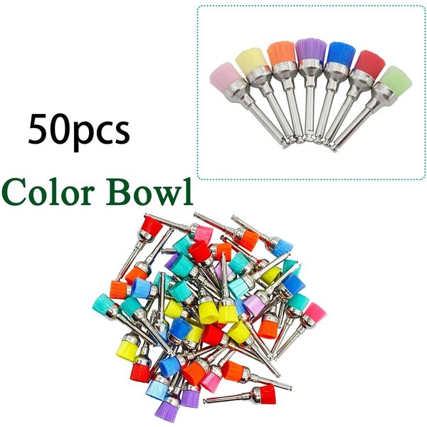 50 Piezas Wellck Cepillos De Pulido Dentales De Nylon Forma De Copa Cepillo De Profilaxis Colorido Para EliminacióN De Manchas Y Pulido Limpieza Dental Gray-image
