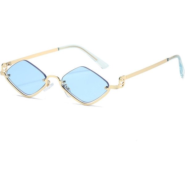 Nowe Luksusowe Metalowe PółRamkowe Diamentowe Damskie Okulary PrzeciwsłOneczne Retro Markowy Design Trend Ochrona UV400 As Picture-image