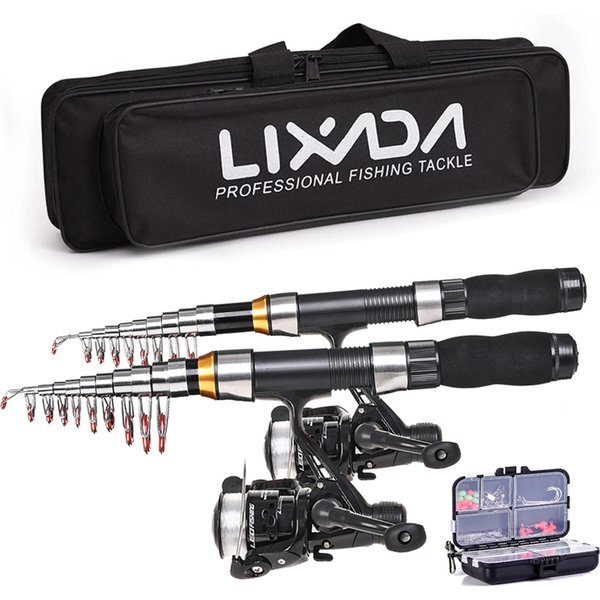 Lixada KołOwrotek WęDkarski Combo PełNy Zestaw 2,1 M/2,3 M WęDka Teleskopowa Zestaw KołOwrotkóW Spinningowych Z 2.1M & 2.3M Rod-image