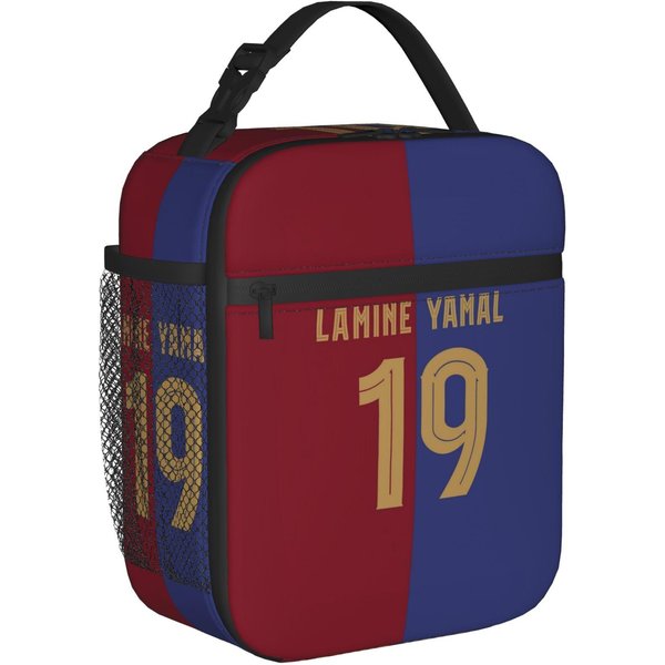 Bolsa De Almuerzo TéRmica Aislada Lamine Y-Yamal, Bolsa TéRmica Reutilizable, Contenedor De Almuerzo FúTbol Balompié Bolsa Tote De Gran Capacidad Bento One Size-image
