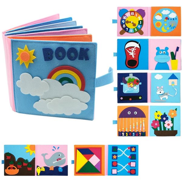 Libros De Tela 3D Con Actividades Para NiñOs PequeñOs, Libros De Fieltro Para Actividades De Viaje, Libros De Tela Sensoriales Educativos Para Aprendizaje, Libros De Tela Para NiñOs-image