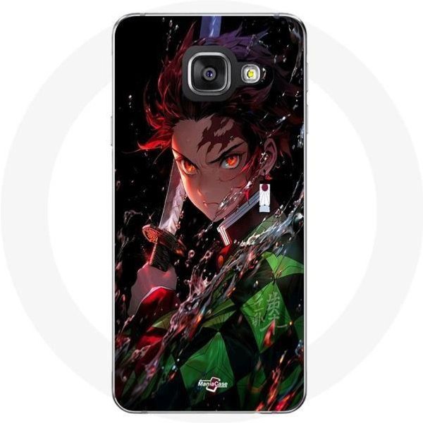 Funda - Maniacase - Samsung Galaxy A3 2016 - Demon Slayer - Tanjiro Kamado - Flexible Negro-image