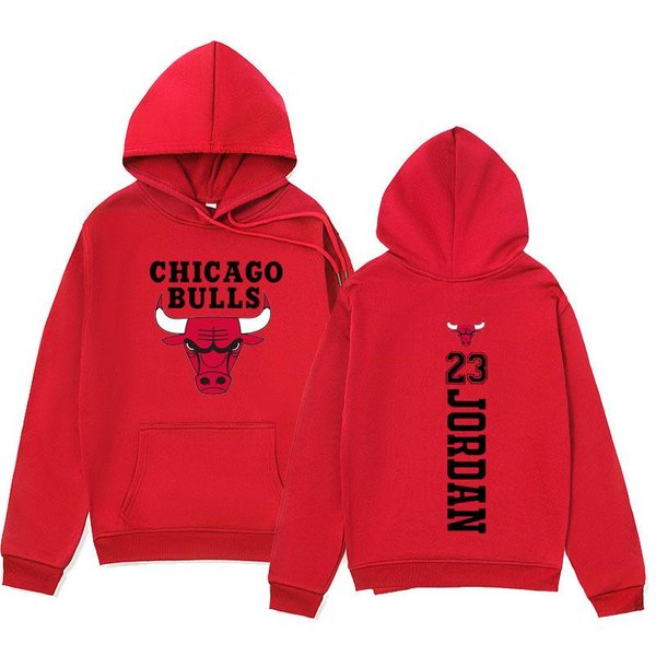 Jesień Zima MęSka Bluza Z Kapturem Z Nadrukiem KoszykóWki Bulls Modna Prosta LuźNa Casualowa Sportowa Bluza Z Kapturem XL-image