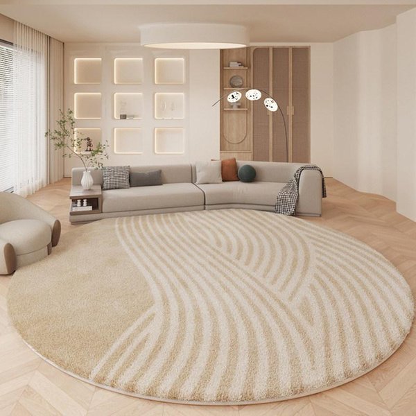 Szykowany Abstrakcyjny OkrąGłY Dywan MięKki AntypośLizgowy Dywan NadająCy Się Do Prania W Pralce Przytulne Uczucie Do Garderoby, Salonu, Domu 80X80Cm 31Inch-image