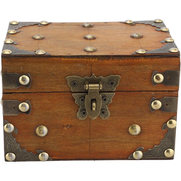 Caja De Almacenamiento Vintage 14.8X10.2X9.8Cm Cofre Del Tesoro Retro Decorativo Con Cerradura De CombinacióN-image