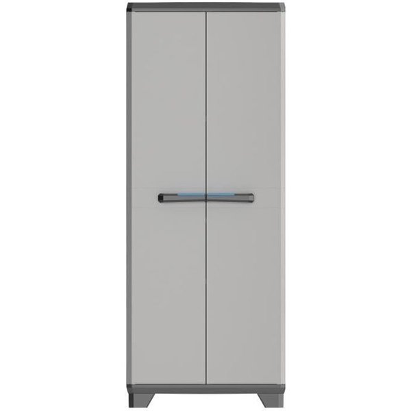 Armario Alto Keter Linear - Negro / Gris - 68 X 39 X 173 Cm - 3 Estantes Ajustables - Con Candado-image