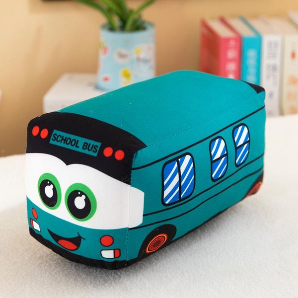 Symulacyjny SłOdki Autobus Szkolny Pluszowa Zabawka Poduszka KreskóWka Sztuczne MięKkie Wypchane Lalki Dla Dzieci Prezent SłOdkie PięKne Wypchane Lalki 35Cm-image