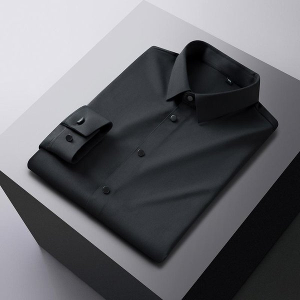 Camisa De Manga Larga Sin Dejar Marcas Para Primavera Y OtoñO Para Hombre, Camisa EláStica Ajustada Que No Necesita Planchado Xxxxl-image