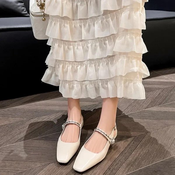 Moda Damskie Buty Na Klockowym Obcasie BeżOwe SandałY Na Obcasie Pasek Z Klamrą Mary Jane Grube Luksusowe Wygodne Czarne DziewczęCe Nowe Wysokie Niskie 39-image